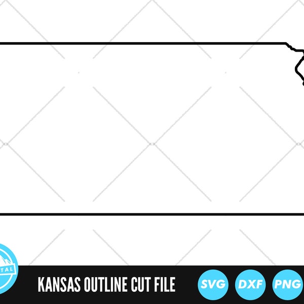 Kansas Outline SVG Files | Kansas Cut Files | United States of America Vector Files | Kansas Vector | Kansas Map Clip Art