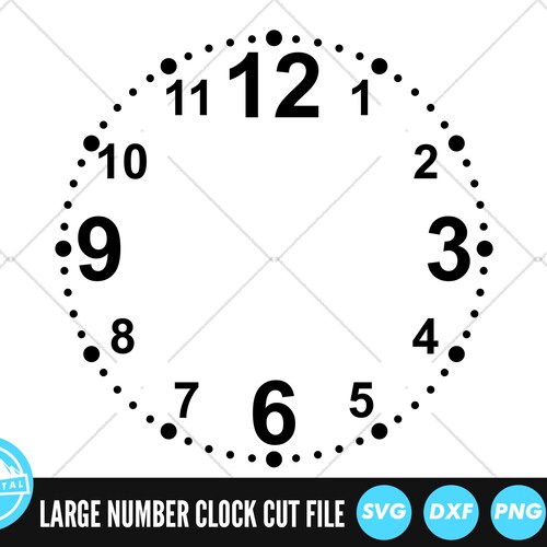 Clock Face Svg File Clock Face Template Vector Printable Etsy Canada