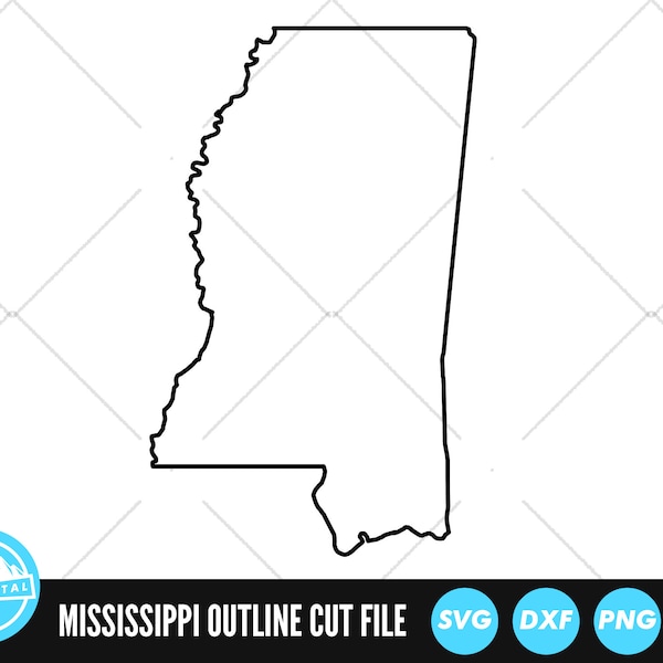 Mississippi Outline SVG Files | Mississippi Cut Files | United States of America Vector Files | Mississippi Vector | MS Map Clip Art