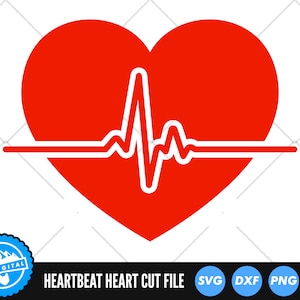 Heartbeat Line Love Heart SVG Files | ECG EKG Cut Files | Healthcare Vector Files | Nurse Vector | Heartbeat Pulse Clip Art