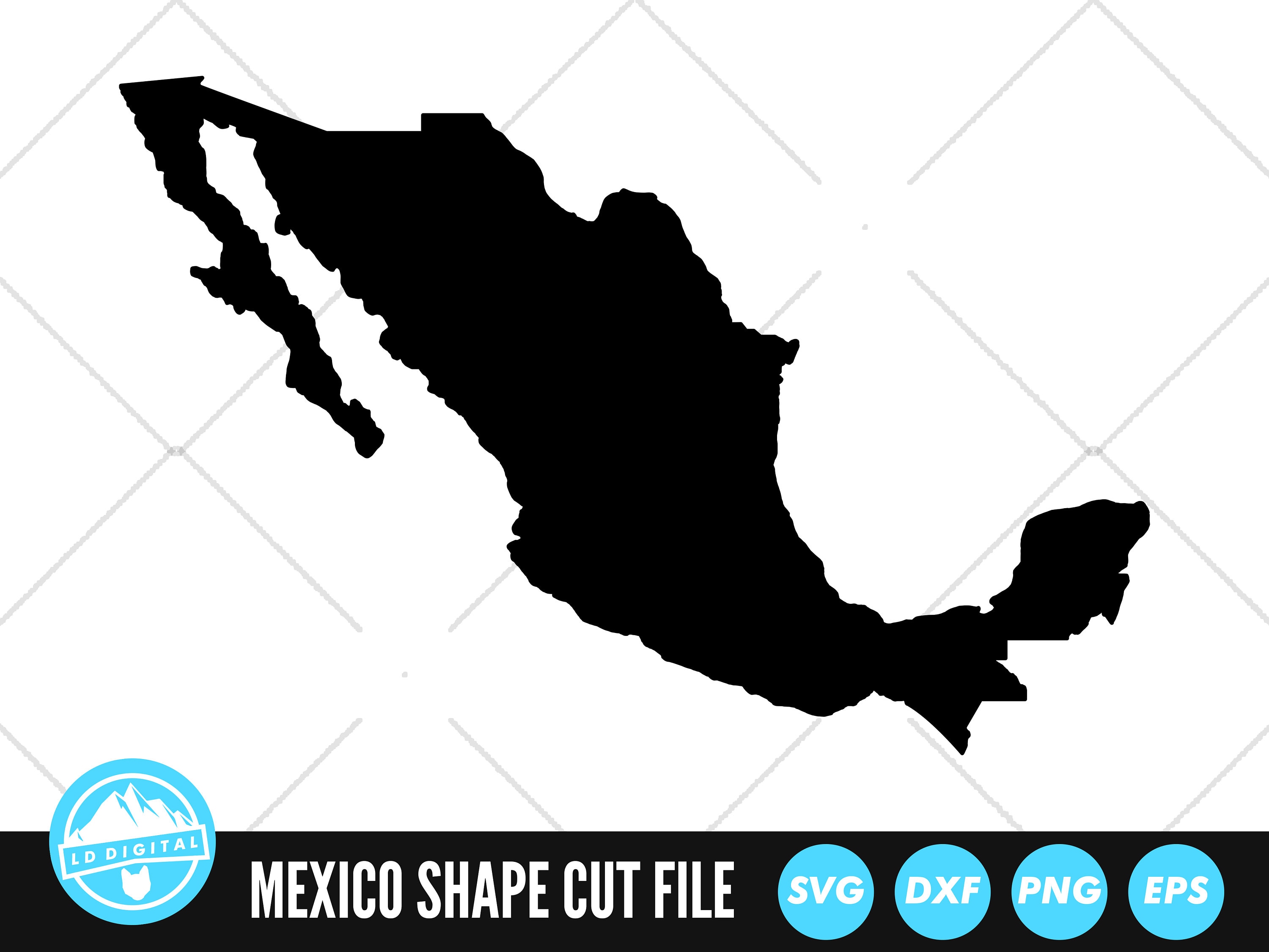 Shape Of Mexico On The Map Mexico Shape Svg Files Mexico Cut Files Countries Vector | Etsy Uk