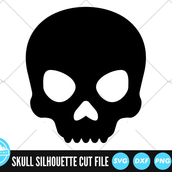 Skull SVG Files | Skeleton Skull Cut Files | Skull Silhouette Vector Files | Skull Clip Art