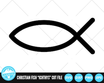 Christian Fish Ichthys SVG Files | Christian Fish Symbol Cut Files | Christelijke visvectorbestanden | Christian Fish Clip Art | CnC-bestanden