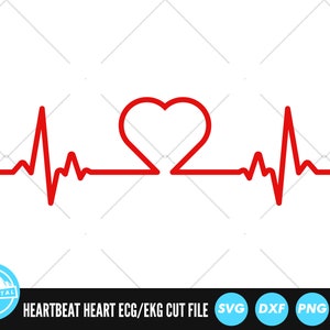 Herzschlag Linie Liebe Herz SVG-Dateien | EKG EKG-Schnitt-Dateien | Apotheke Vektordateien | Krankenschwester Vektor | Herzschlag Pulsschlag Clip Art