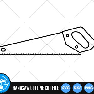 Handsaw Outline SVG Files | Hand Saw Silhouette SVG Cut Files | Carpenters Tools SVG Vector Files | Handsaw Tool Vector