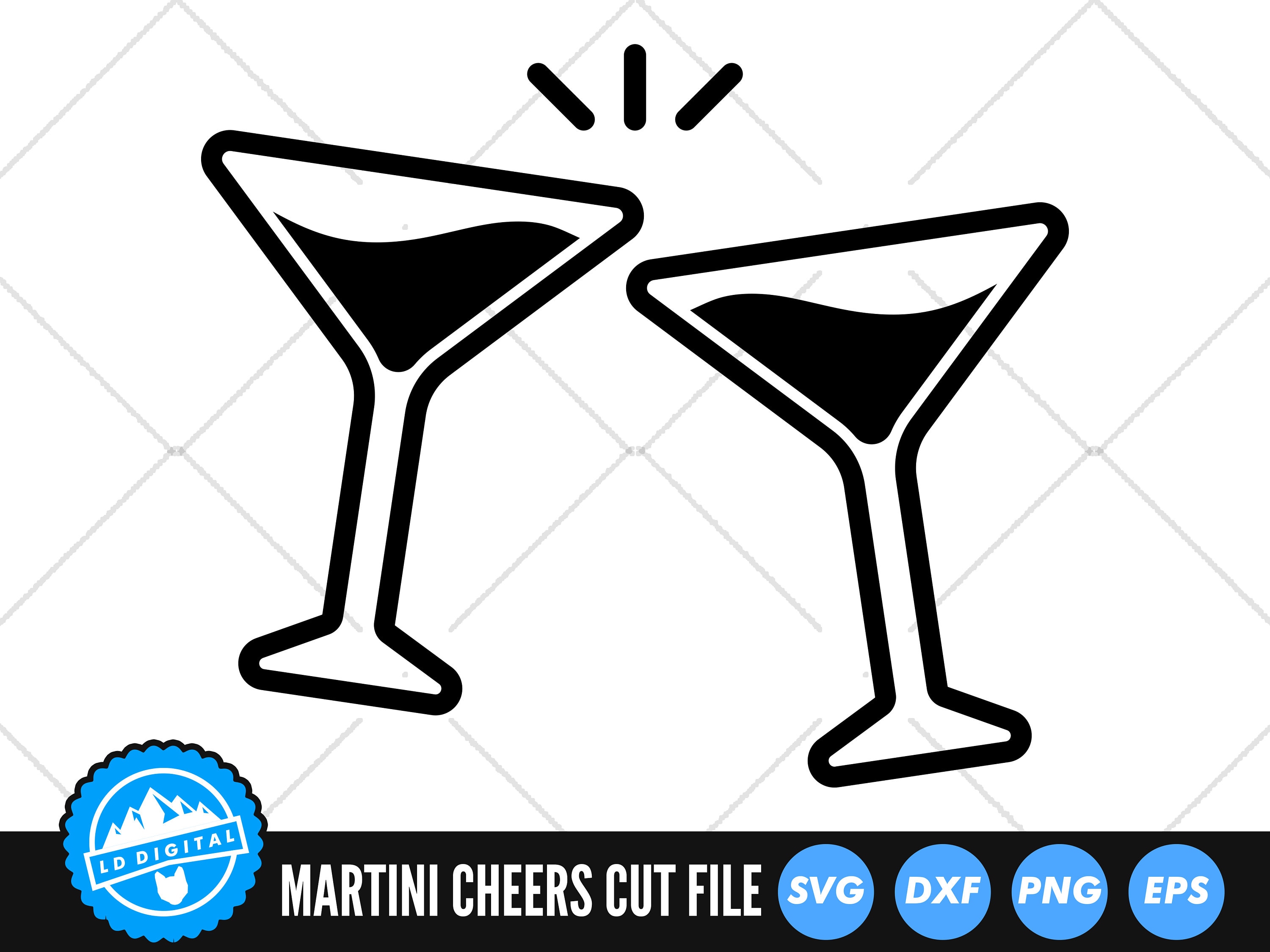 Martini Glass Cheers SVG Files / Martini SVG Cut Files / Dirty Etsy