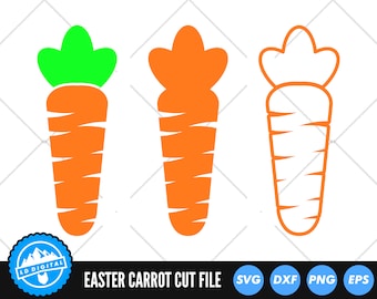 Orange Carrot Bundle SVG Files / Carrot Cut Files / Easter Carrot SVG Vector Files / Easter Bunny Carrot Vector