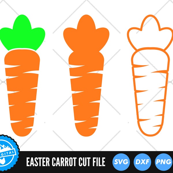 Orange Carrot Bundle SVG Files | Carrot Cut Files | Easter Carrot SVG Vector Files | Easter Bunny Carrot Vector