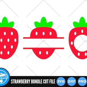 Strawberry SVG Bundle Kawaii Fruit SVG Strawberry Clipart Berries SVG Cut Files for Cricut Silhouette Digital Download