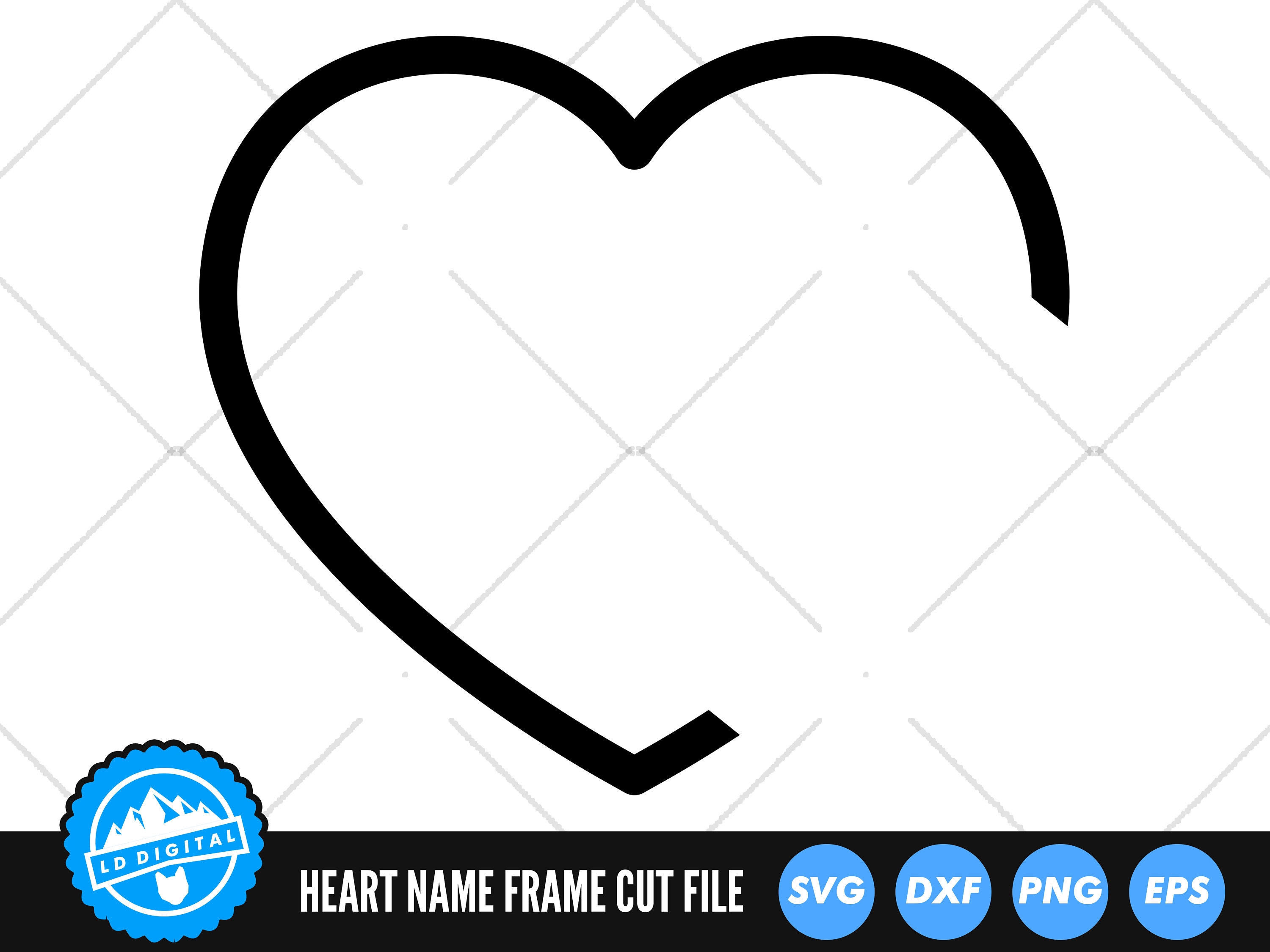 Name Heart SVG Files Name Frame Love Heart SVG Cut Files  Etsy