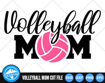 Volleyball Mom SVG Files | Volleyball Mum Cut Files | Volleyball Mom Vector Files | Volleyball Vector | Volleyball Clip Art