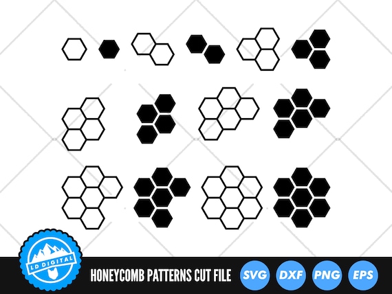 Honeycomb Pattern SVG Files | Hexagon Pattern Cut Files | Honeycomb Bee Pattern SVG Vector Files | Hexagon Pattern Vector
