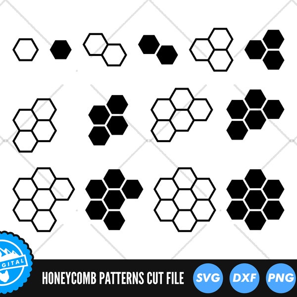 Honeycomb Pattern SVG Files | Hexagon Pattern Cut Files | Honeycomb Bee Pattern SVG Vector Files | Hexagon Pattern Vector