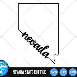Nevada-omtrek met SVG-tekstbestanden | Nevada gesneden bestanden | Vectorbestanden Verenigde Staten van Amerika | Nevada-vector | Illustraties kaart Nevada