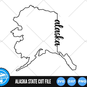 Alaska Umriss mit Text SVG-Dateien | Alaska Cut Dateien | Vereinigten Staaten von Amerika Vektor-Dateien | Alaska Vektor | Alaska Karte Clip Art