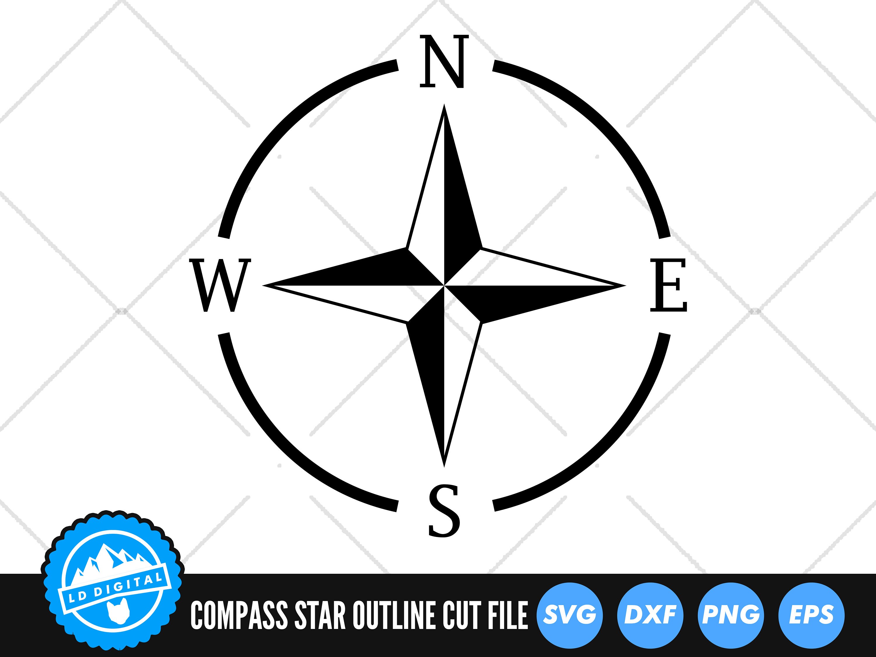 nautical compass vector