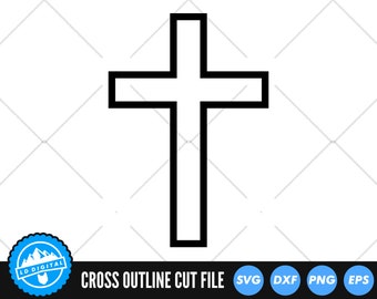 Christian Cross Outline SVG Files | Christian Cross Cut Files | Christian Cross Vector Files | Christian Cross Clip Art | CnC Files