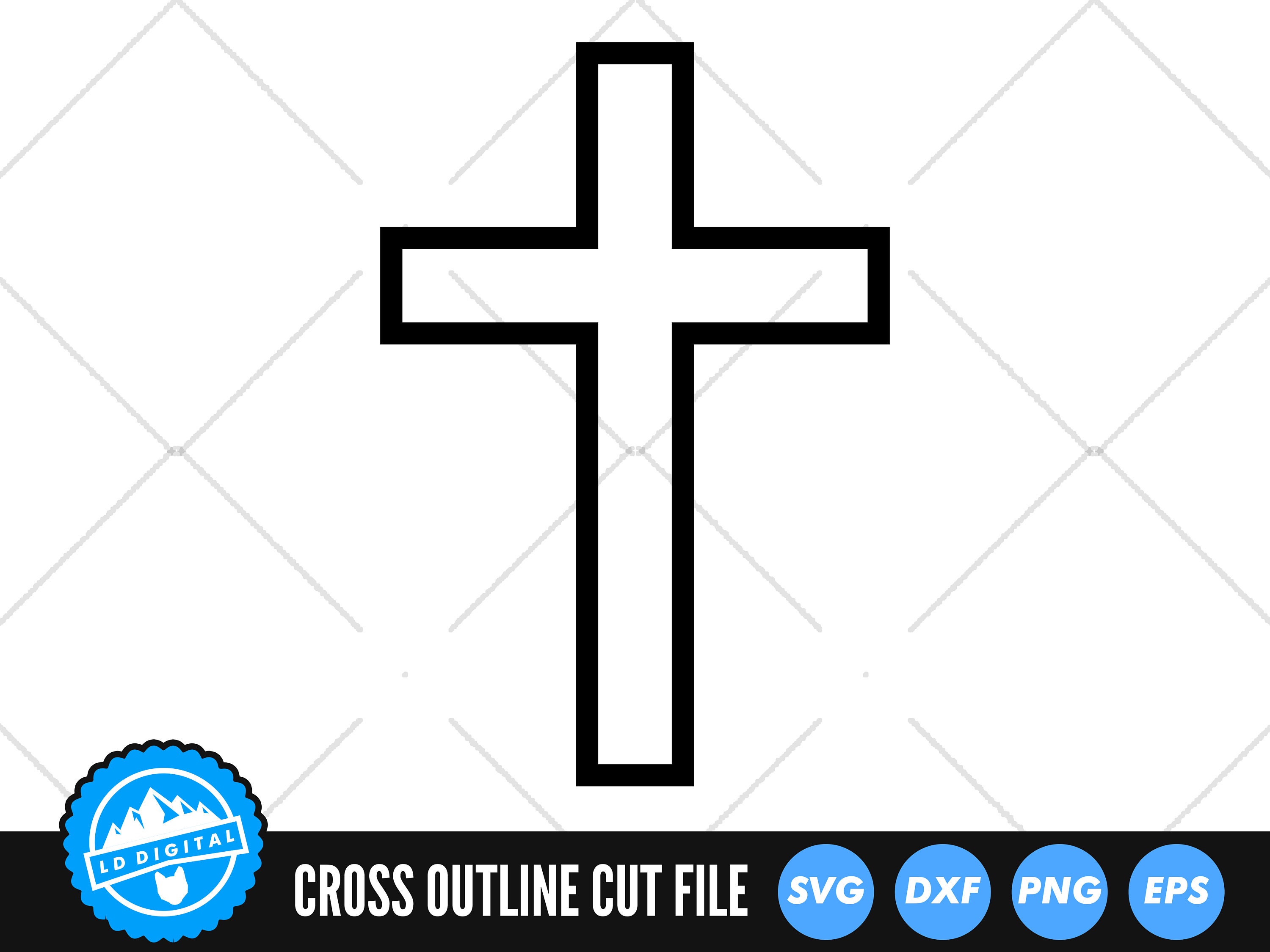 Christian Cross Outline SVG Files Christian Cross Cut Files | Etsy