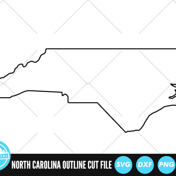 North Carolina Outline SVG Files | North Carolina Cut Files | United States of America Vector | North Carolina Vector | NC Map Clip Art