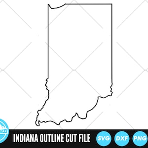 Fichiers SVG Indiana contour | Fichiers coupe Indiana | vectoriels des États-Unis d'Amérique | Vecteur de l'Indiana | Clipart Carte Indiana