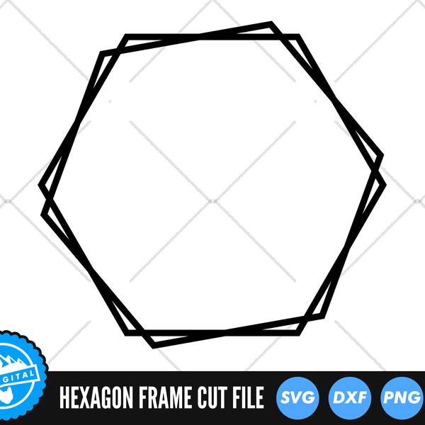 Hexagon Frame SVG Files | Hexagon Frame Cut Files | Hexagon Monogram Vector Files | Hexagon Frame Border | Hexagon Basic Shape Clip Art