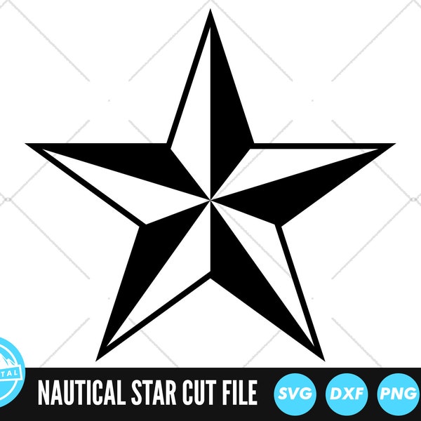 Nautical Star SVG Files | Nautical Star Cut Files | Nautical Star Vector Files | Facet Star Vector | Star Clip Art | CnC Files