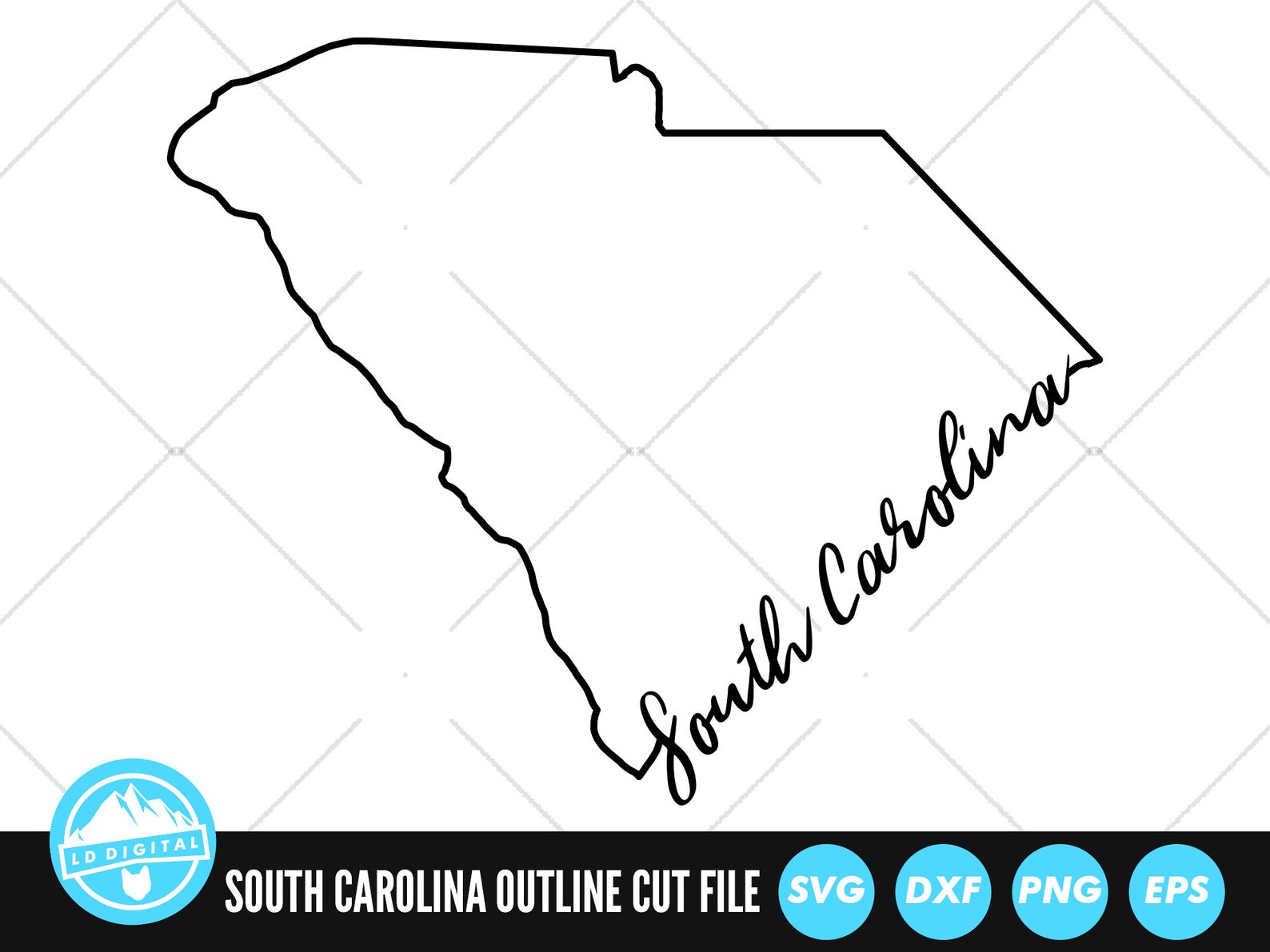 Sc Line Drawings South Carolina Outline with Text SVG Files South Carolina | Etsy