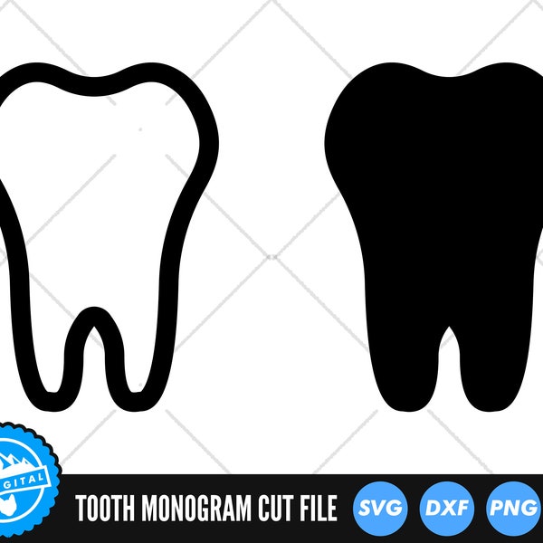 Tooth SVG Files | Tooth Outline and Silhouette Cut Files | Dentist Cut File | Dental SVG Vector | Dentist Clip Art | CnC Files