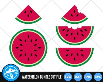 Watermelon SVG Files | Kawaii Fruit SVG Cut Files | Watermelon Slice SVG Vector Files | Watermelon Seeds Vector