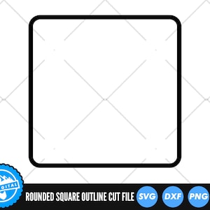 Rounded Square Outline SVG | Square Cut Files | Square Outline Vector Files | Basic Shapes Clip Art Vector | Square Clip Art | CnC Files