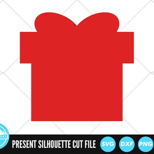 Archivos SVG de silueta actual / Archivos de corte de regalo de Navidad / Archivos vectoriales de Navidad / Vector presente / Clip Art presente