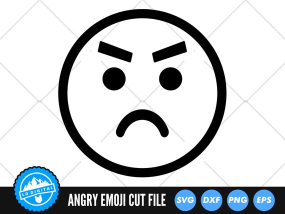 Angry Emoji SVG File Angry Face Cut Files Emotion Face Silhouette Cartoon Face  Clip Art Angry Emoji Vector - Etsy Canada