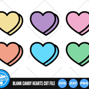 Leere Candy Herzen SVG-Dateien | Valentinstag SVG | Candy Herzen Bundle Vektor-Dateien | Valentinstag Bundle Vektor | Gespräch Herzen