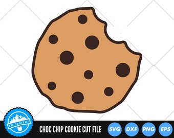 Chocolate Chip Cookie SVG Files | Choc Chip Cookies SVG Cut Files | Cookie SVG Vector Files | Cookie Vector