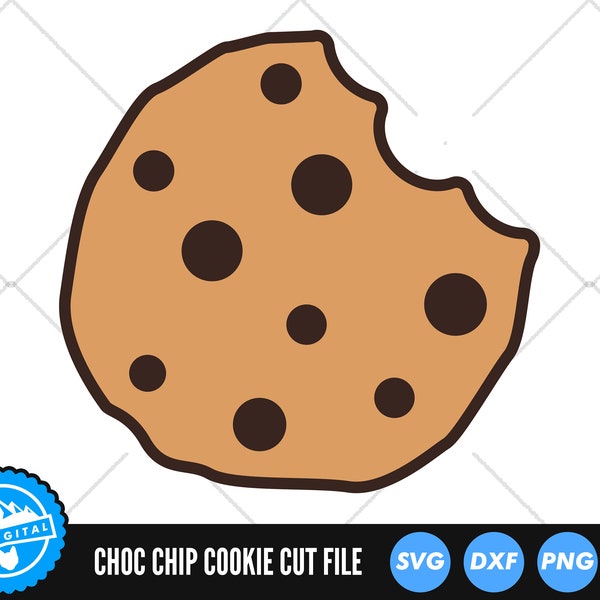 Chocolate Chip Cookie SVG Files | Choc Chip Cookies SVG Cut Files | Cookie SVG Vector Files | Cookie Vector
