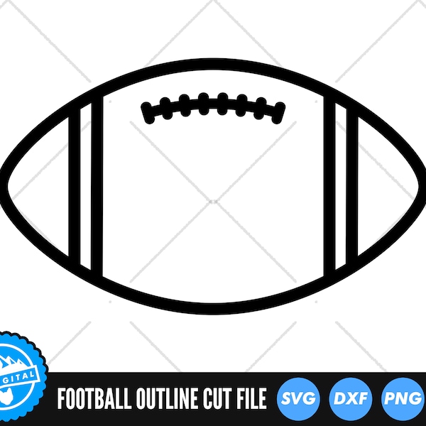 Football Outline SVG Files | Football SVG Cut Files | Football Vector Files | American Vector | Sports Clip Art