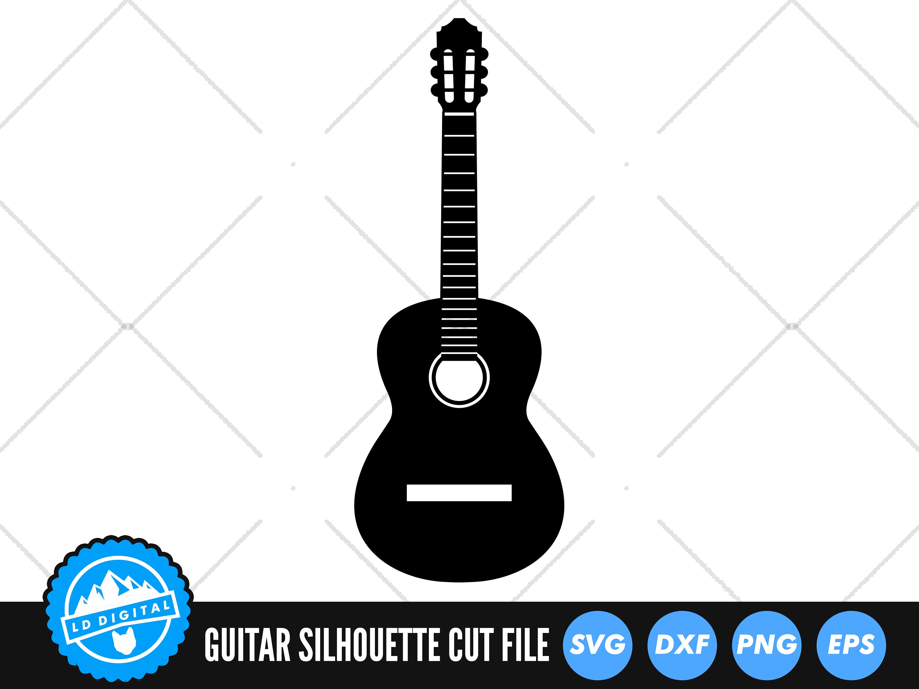 Guitar Silhouette SVG Files | Guitar SVG Cut Files | Guitar Vector Files | Acoustic Guitar SVG Vector | Guitar Clip Art | CnC Files