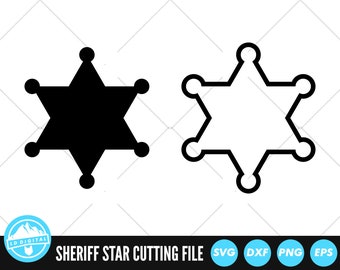 Sheriff Star SVG Files | Sheriff Badge Cut Files | Sheriff Star Vector Files | Sheriff Star Vector | Sheriff Star Clip Art | CnC Files