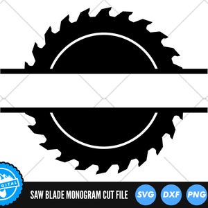 Saw Blade Monogram SVG Files | Saw Blade Split Name Frame Cut Files | Saw Blade Vector Files | Saw Blade Vector | Tools Clip Art | CnC Files