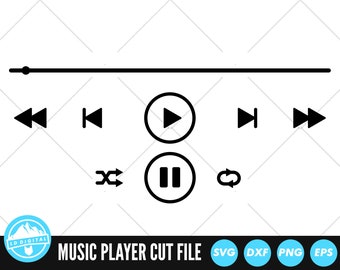 Music Player SVG | Music Player Buttons | Music Cover | Svg | Png | Dxf | AI | Jpeg