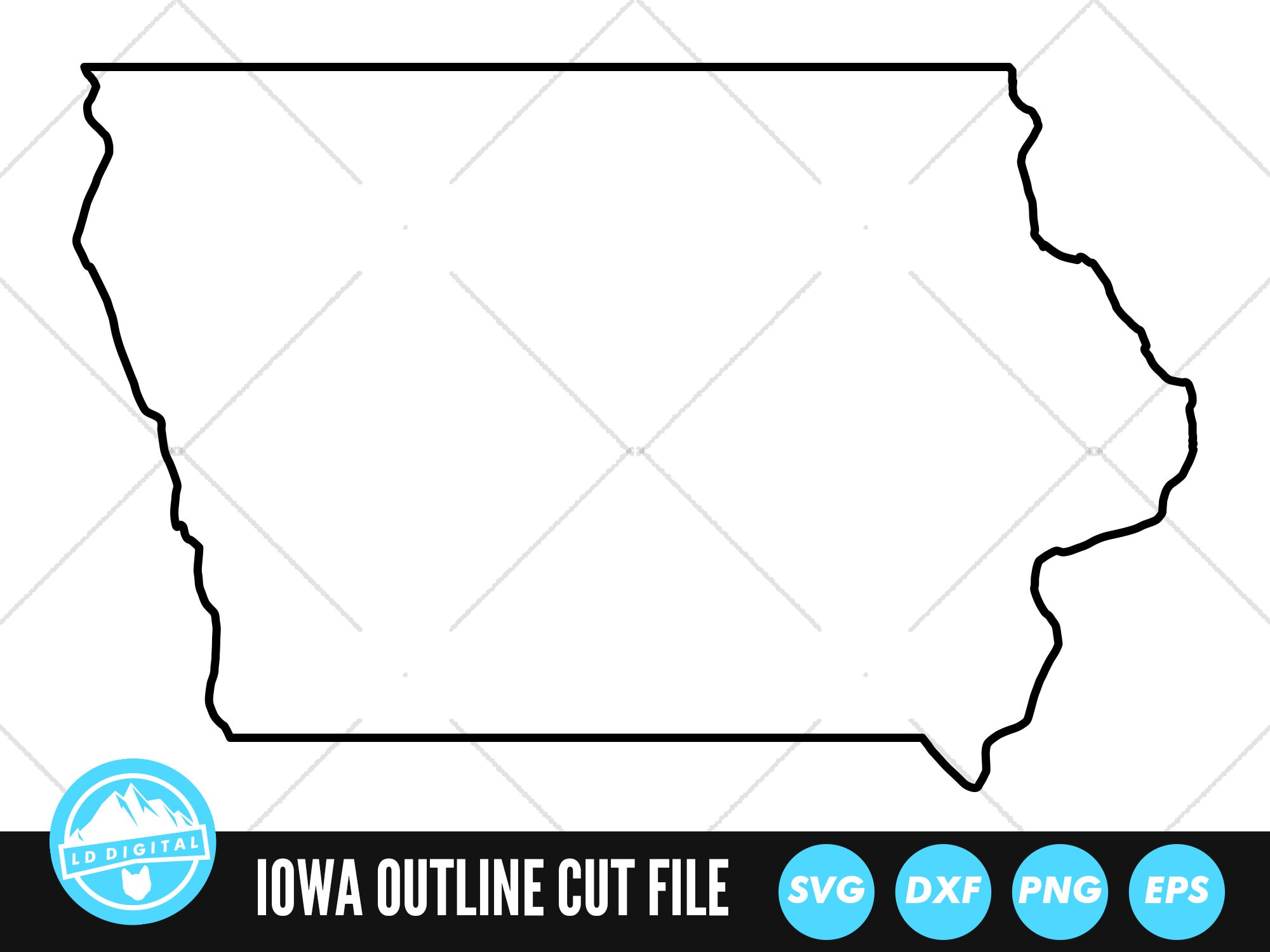 Iowa Outline SVG Files | Iowa Cut Files | United States of America Vector Files | Iowa Vector | Iowa Map Clip Art