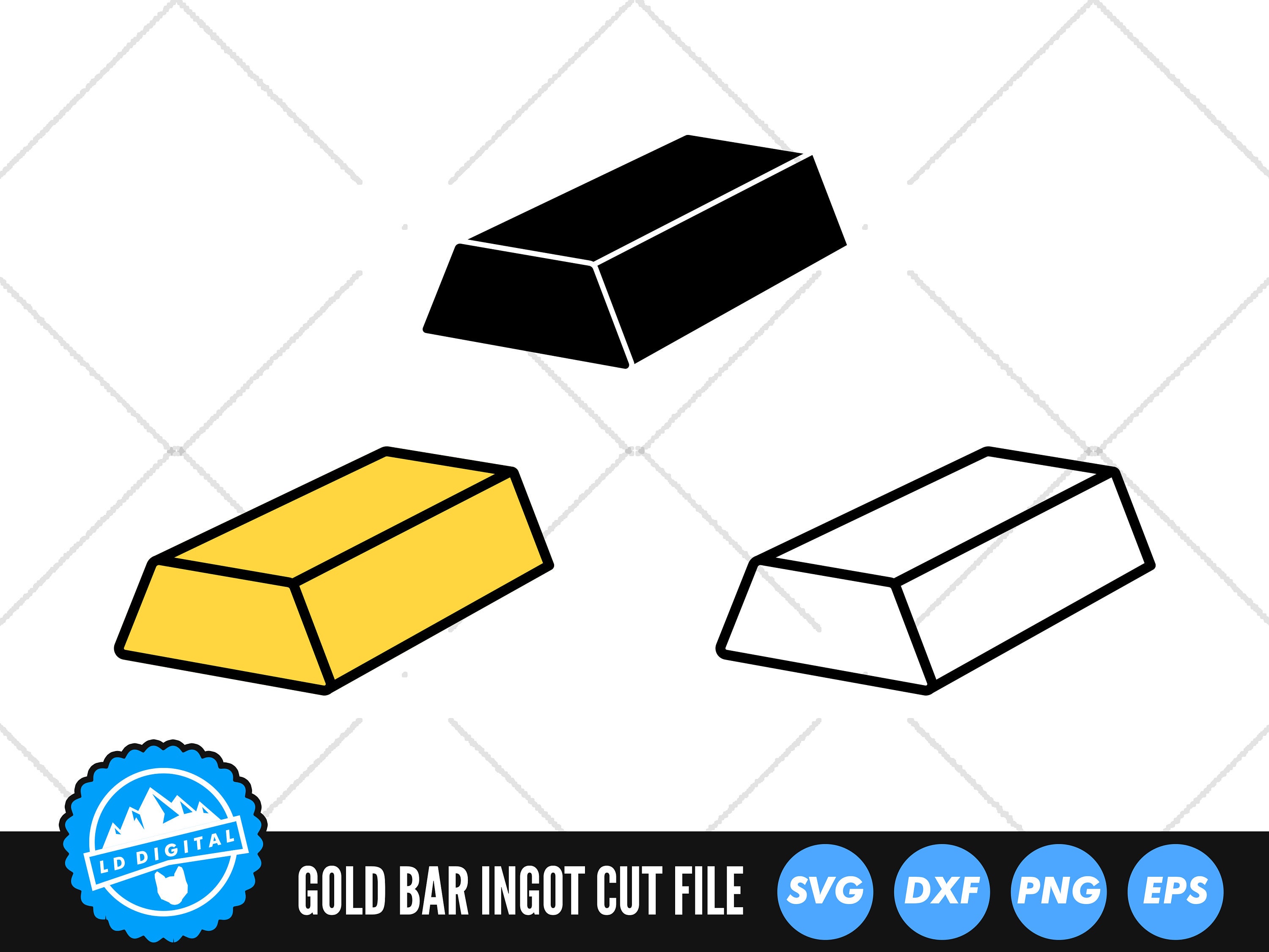Gold Bar SVG Files Gold Bullion SVG Cut Files Golden Bar - Etsy