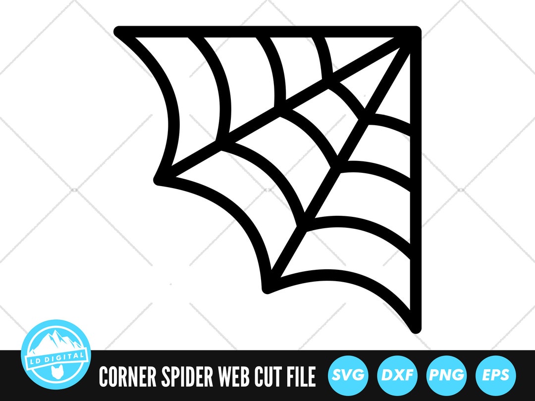 Corner Spiderweb SVG Files Spider Web Cut Files Halloween SVG Vector