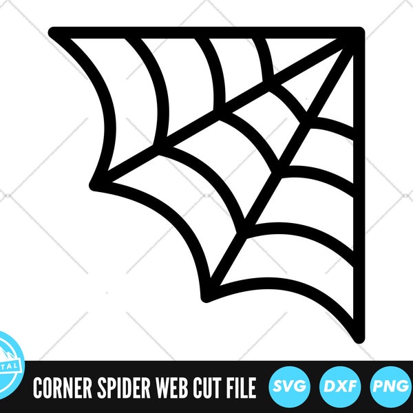 Corner Spiderweb SVG Files | Spider Web Cut Files | Halloween SVG Vector Files | Spider SVG Vector | Cobweb Clip Art