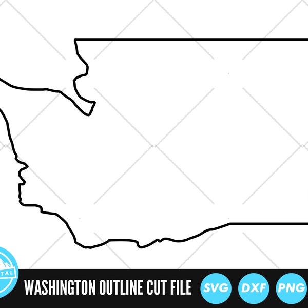 Washington Outline SVG Files | Washington Cut Files | United States of America Vector Files | Washington Vector | Washington Map Clip Art