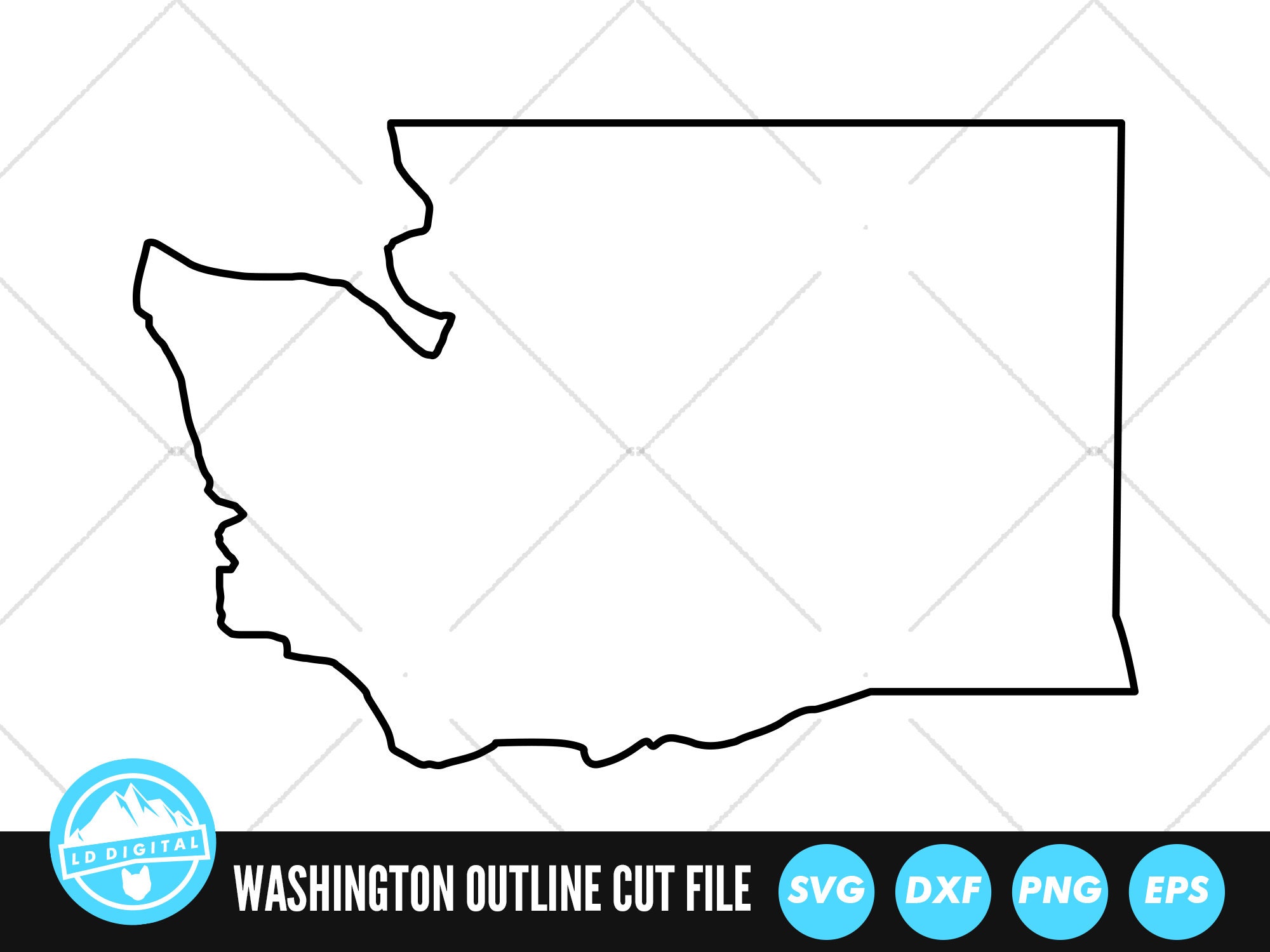 Washington Umriss SVG-Dateien | Washington Cut Dateien | Vereinigten Staaten von Amerika Vektor-Dateien | Washington Vektor | Washington Karte, Clip Art