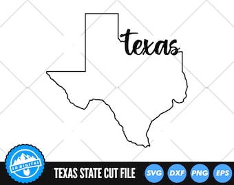 Texas Outline with Text SVG Files | Texas Cut Files | United States of America Vector Files | Texas Vector | Texas Map Clip Art