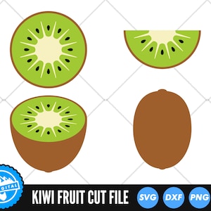 Kiwi Fruit SVG Files | Kawaii Fruit SVG Cut Files | Kiwi Fruit Slice SVG Vector Files | Kiwi Seeds Vector