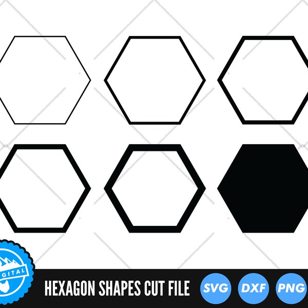 Hexagon Shape SVG Files | Hexagon Frame Cut Files | Shape Vector Files | Hexagon Vector | Basic Shapes Clip Art | CnC Files