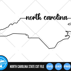 North Carolina Outline with Text SVG Files | North Carolina Cut Files | United States of America Vector | Carolina Vector | NC Map Clip Art